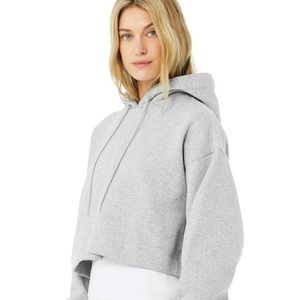 Alo Yoga Bae Cropped Hoodie Dove Gray